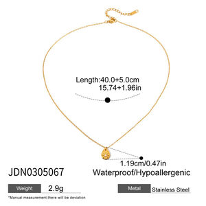 1 Piece Retro Droplet Stainless Steel Waterproof Women's Pendant Necklaces h5