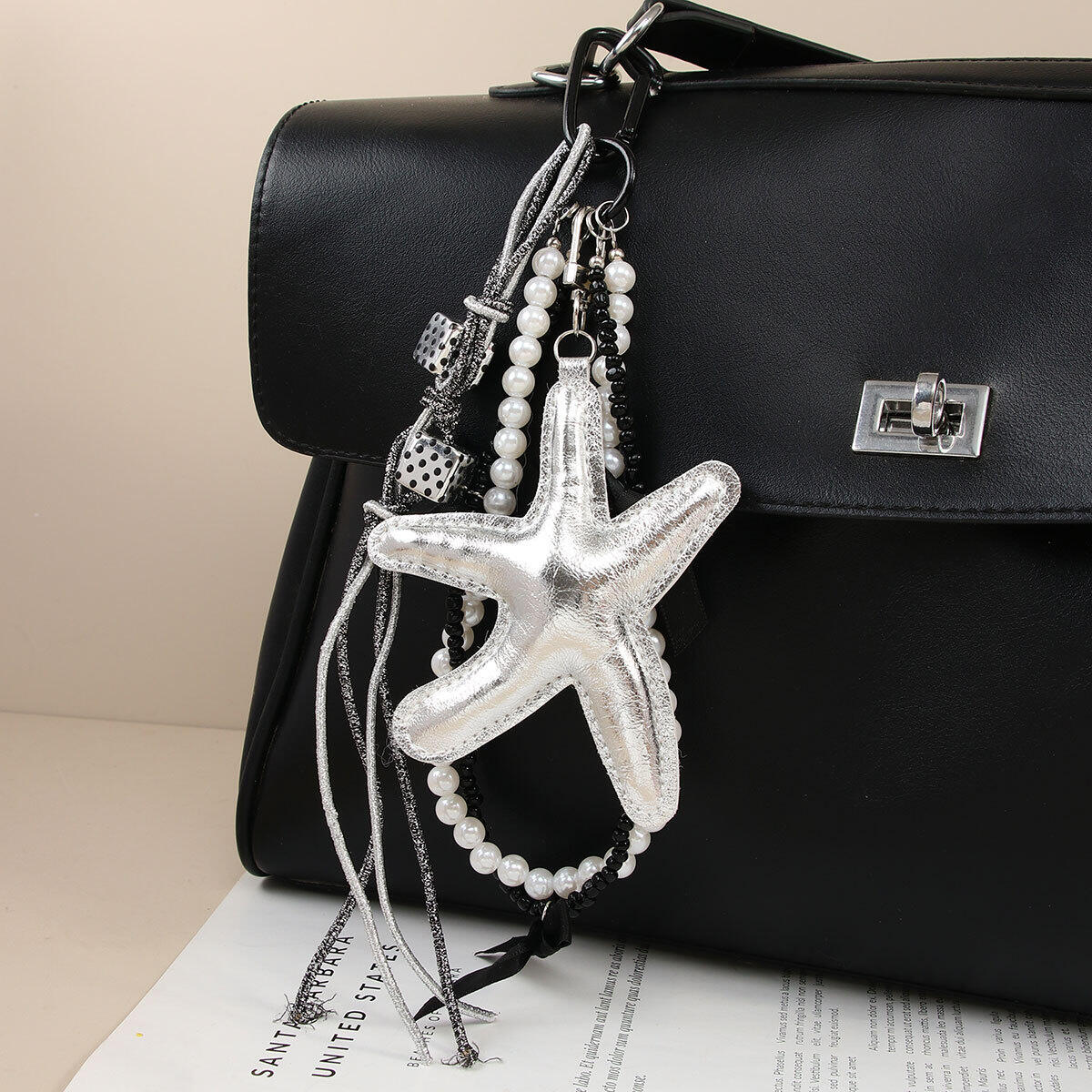 1 Stück einfache leichte Luxus-Stern-Taschenanhänger für Damen h5 