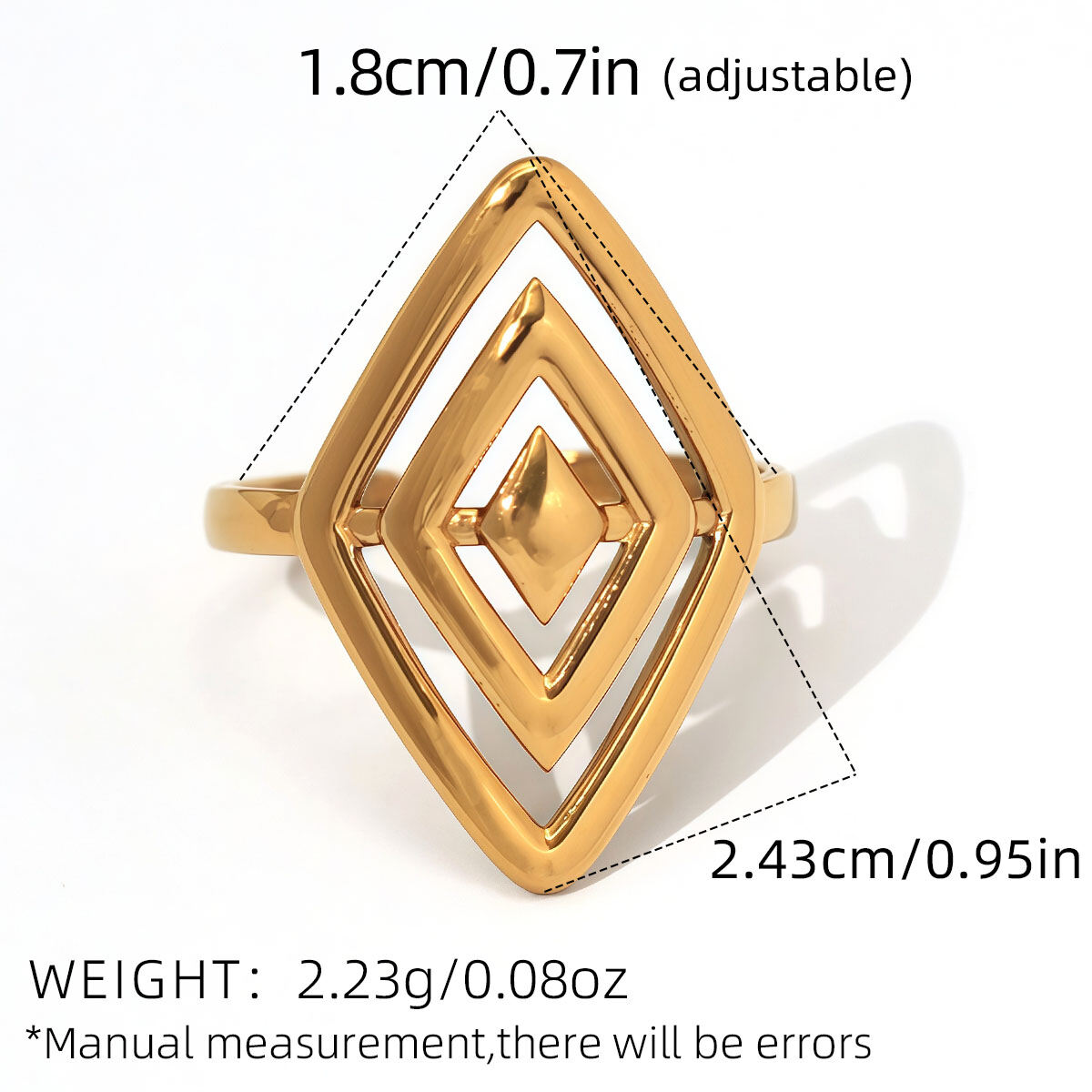 1 Stück schlichte, lässige Edelstahl-Ringe für Damen, wasserdicht h5Bild2