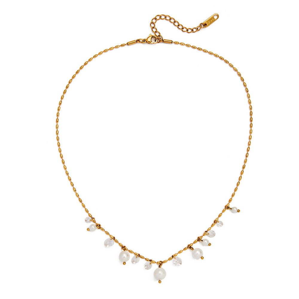 1 Piece Elegant Tassel Stainless Steel Waterproof Gold Color Women's Pendant Necklaces h5Picture8