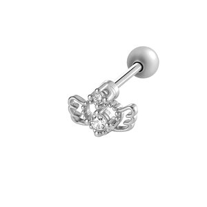 Orecchino piercing in zircone color rame e oro a forma di cuore e stella, 1 pezzo h5