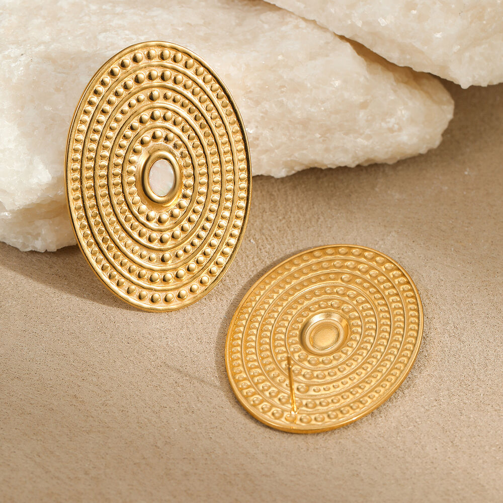 1 Pair Luxurious Series Elegant Thread Stainless Steel Waterproof Women's Stud Earrings h5Picture5