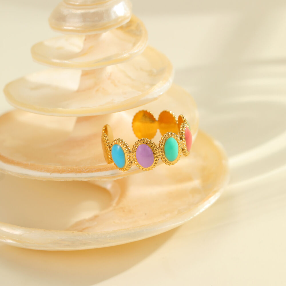 1 Piece Simple Sweet Flower Smiling Face Stainless Steel Waterproof Women's Statement Rings h5Picture3