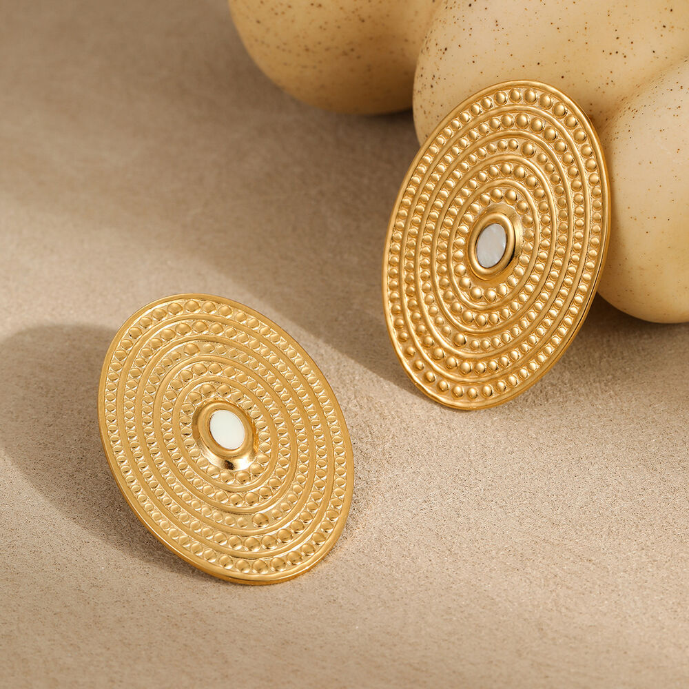1 Pair Luxurious Series Elegant Thread Stainless Steel Waterproof Women's Stud Earrings h5Picture4