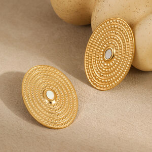 1 Pair Luxurious Series Elegant Thread Stainless Steel Waterproof Women's Stud Earrings h5 Picture4