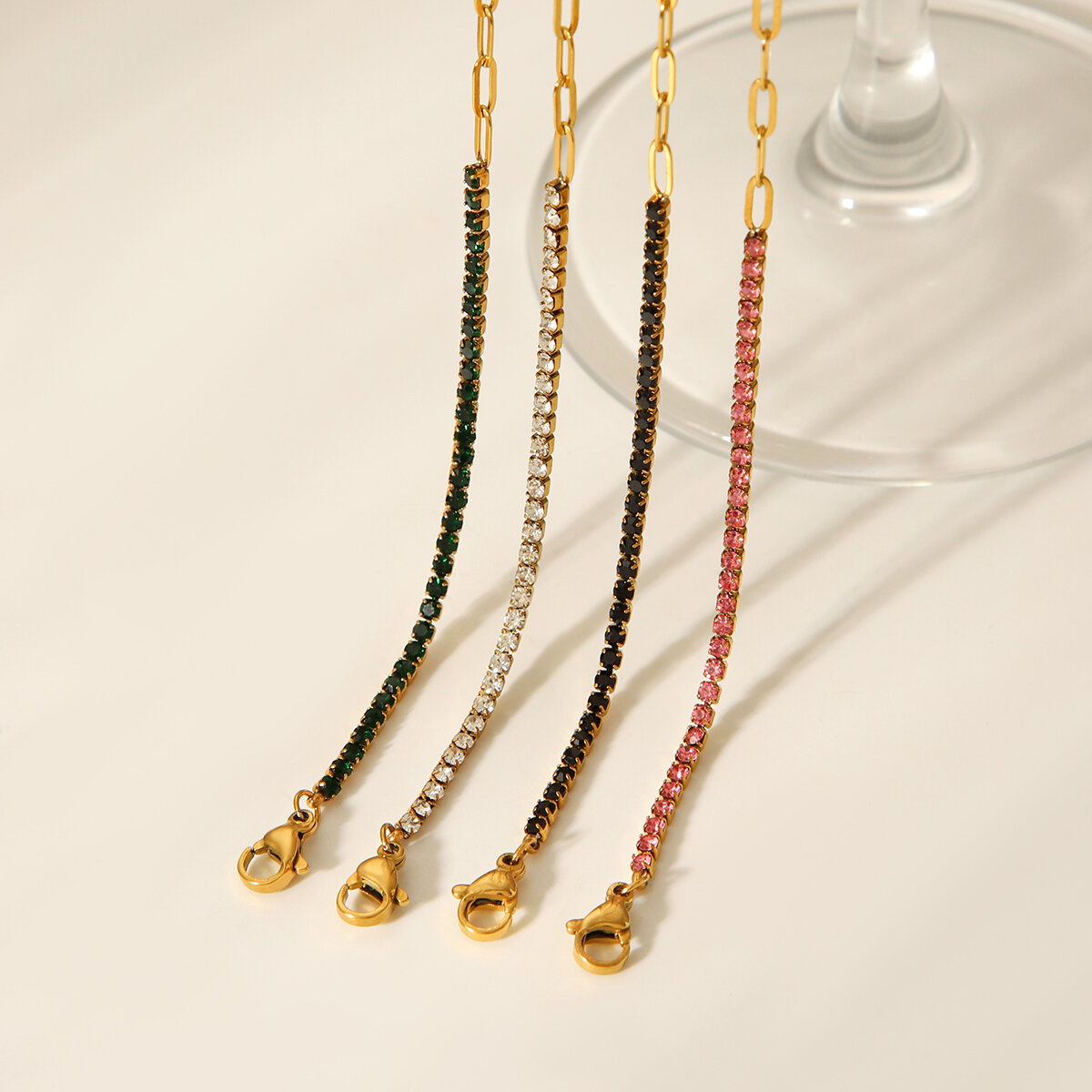 1 Piece Daily Patchwork Stainless Steel Waterproof Gold Color Women's Chain Bracelets h5 Picture6