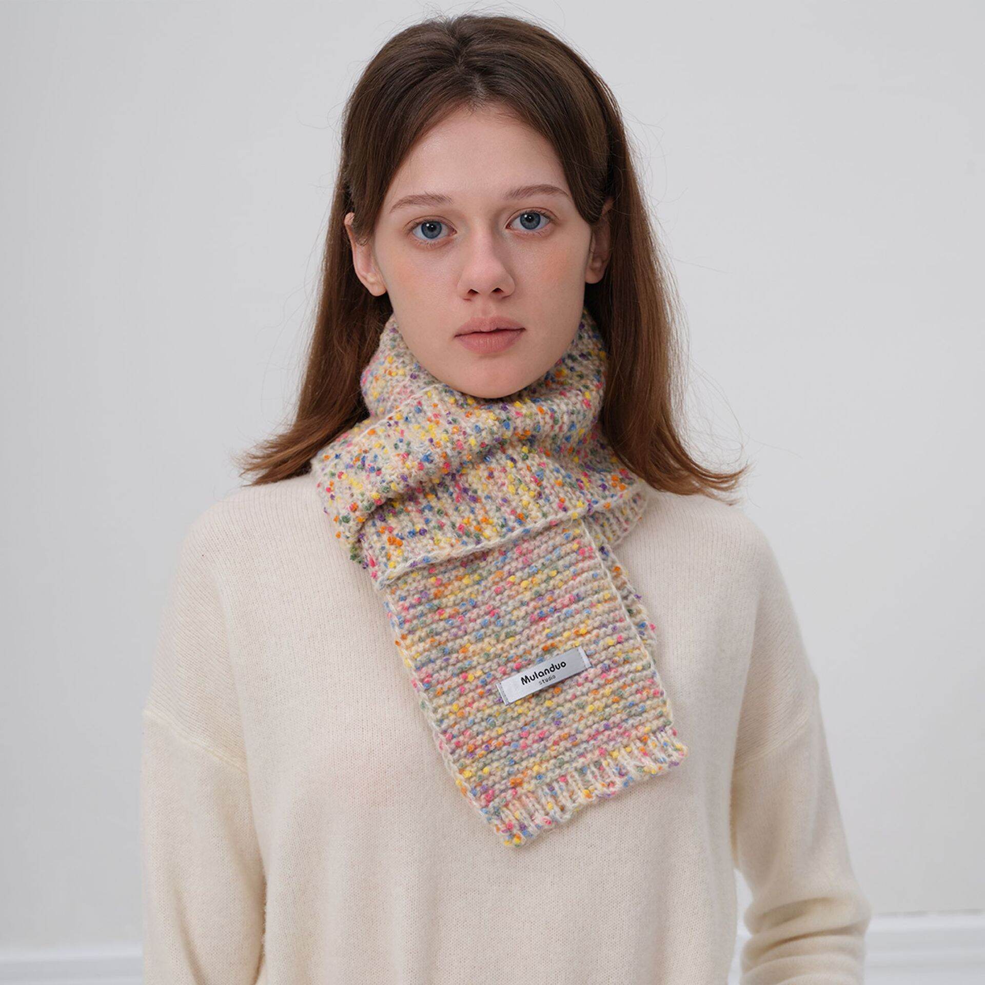 1 Piece Colorful Polka Dots Synthetic Fiber Women's Winter Scarves 2