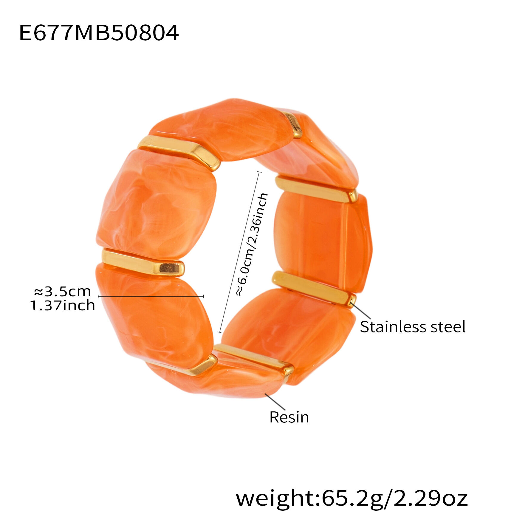 E677-Orange Armband 60mm Bild2