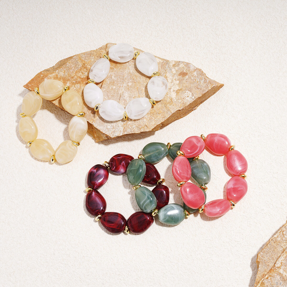 1 Piece Irregular Shape Acrylic Beaded Bracelet
