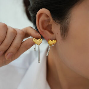 1 Piece Simple Heart Stainless Steel Waterproof Gold Color Women's Statement Rings h5 Picture4