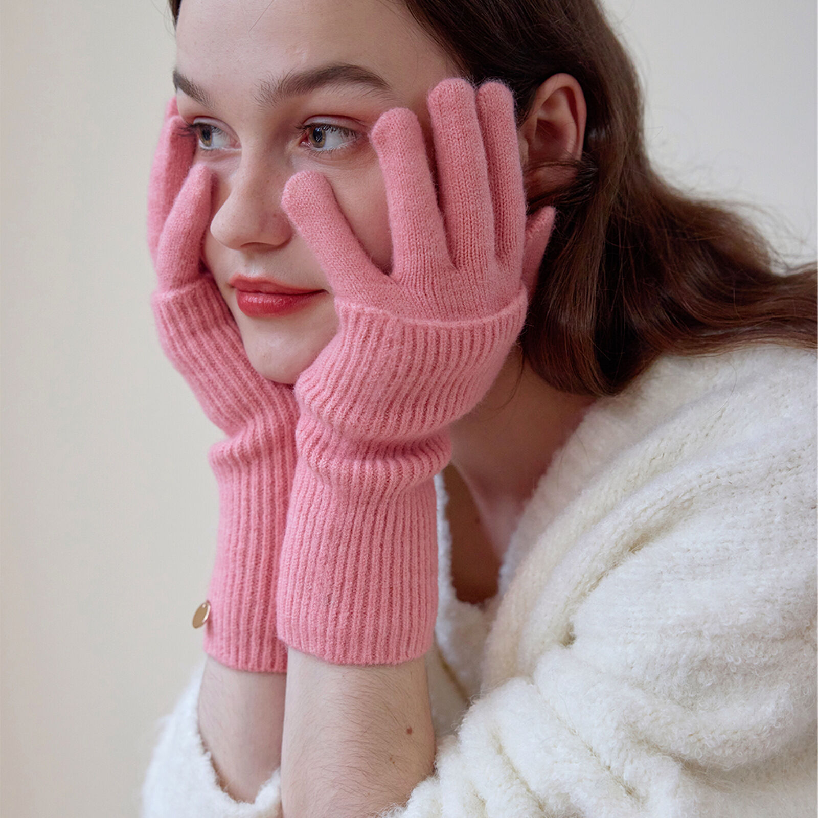 1 Pair Classic Fingerless Touch Screen Polyester Women's Gloves