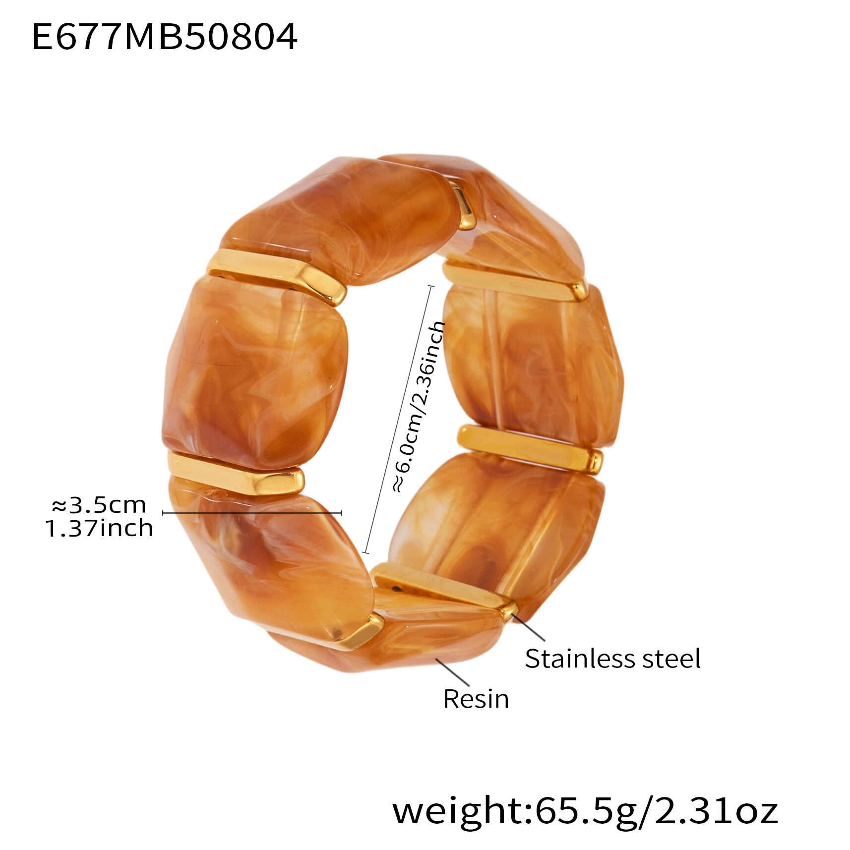 E677-Braunes Armband 60mm Bild5