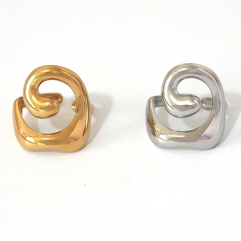 1 Piece Simple Irregular Shape Stainless Steel Waterproof Women's Statement Rings Picture6