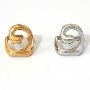 1 Piece Simple Irregular Shape Stainless Steel Waterproof Women's Statement Rings h5 Picture6