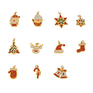 1 Piece Christmas Zircon Series Stainless Steel Waterproof Gold Color Women's Pendants h5 Picture7