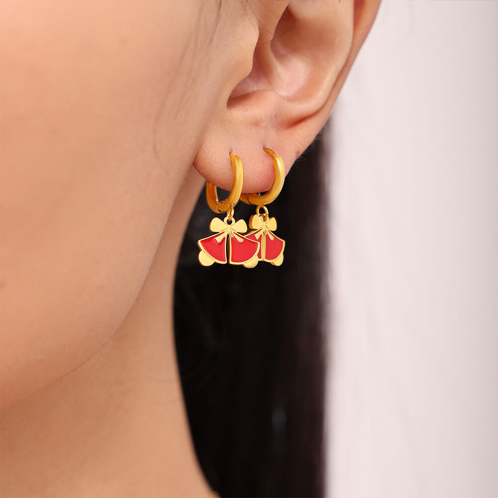 Classic Christmas Garnet Stainless Steel Waterproof Gold Color Women's Jewelry Sets Picture5