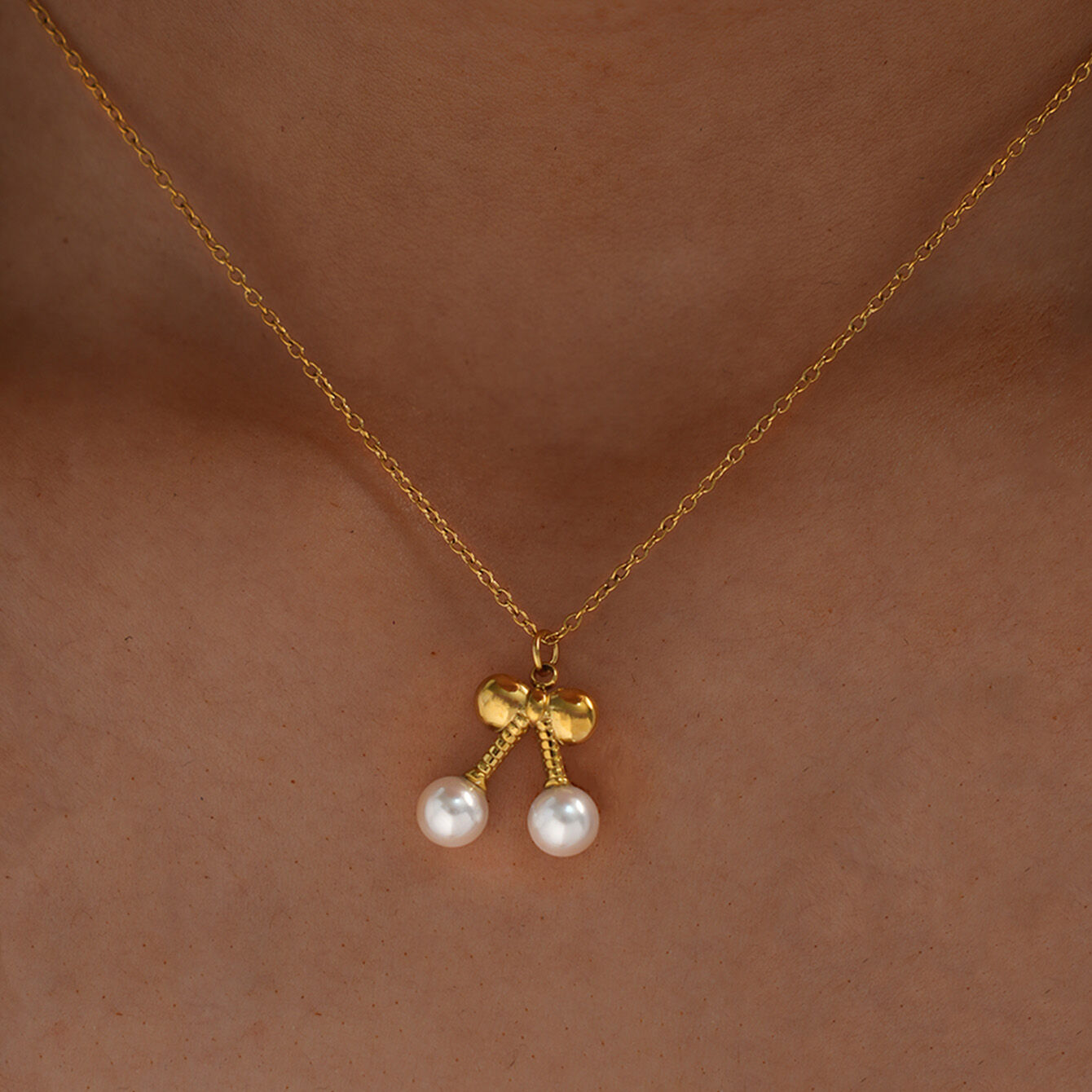 1 Piece Casual Food Stainless Steel Waterproof  Gold Color  Women's Pendant Necklaces 2