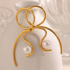 1 Pair Irregular Shape Stainless Steel Waterproof Gold Color Women's Drop Earrings h5 Picture3