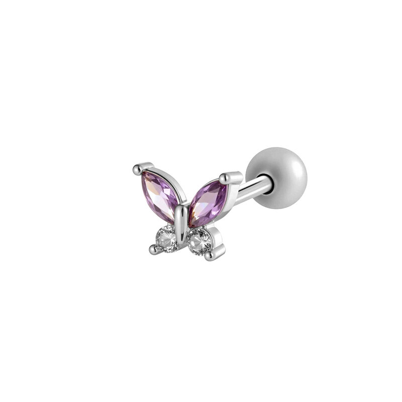 1 Stück Blume Kupfer Gold Farbe Zirkon Piercing Ohrring
