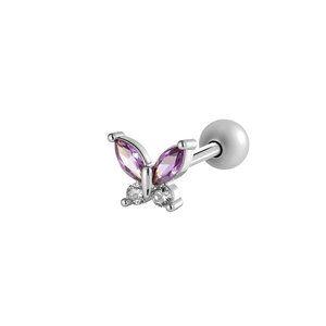 1 Stück Blume Kupfer Gold Farbe Zirkon Piercing Ohrring h5
