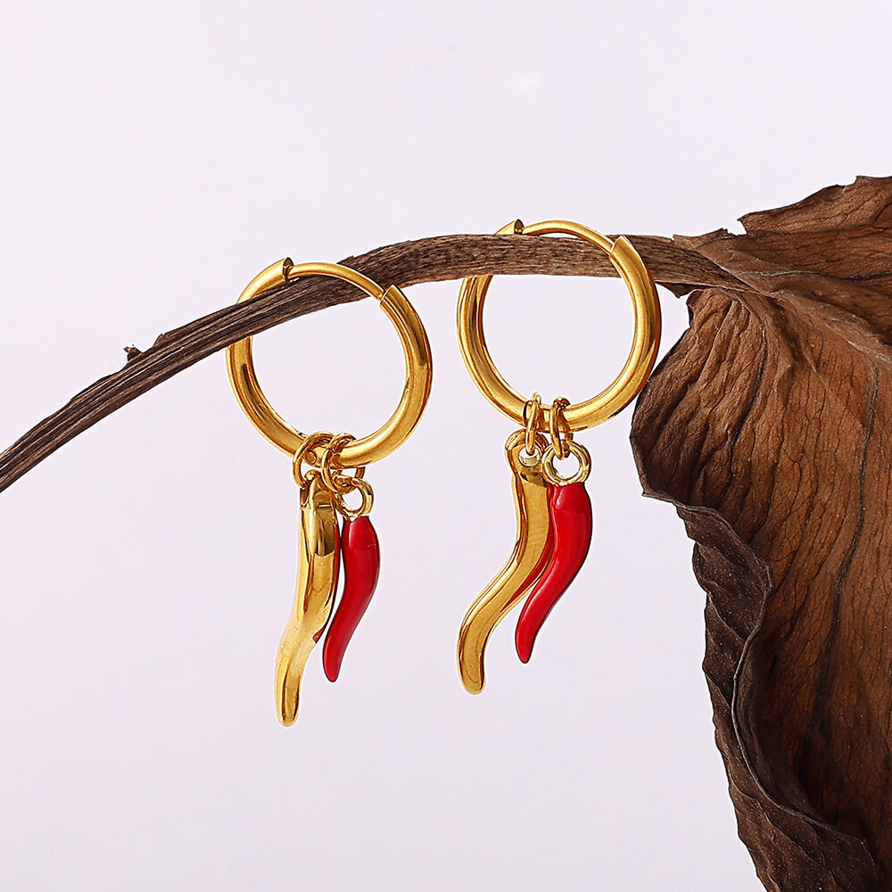 1 Pair Fruit Stainless Steel Waterproof Gold Color Drop Earrings h5 Picture3