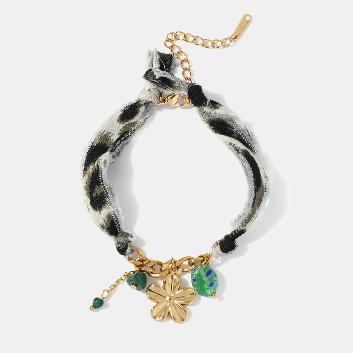 Flower Stainless Steel Waterproof Gold Color Charm Bracelet h5Picture2