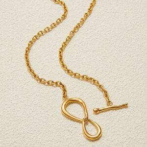 1 Piece Simple Irregular Shape Twist Stainless Steel Waterproof Gold Color Women's Chain Necklaces h5 Picture6
