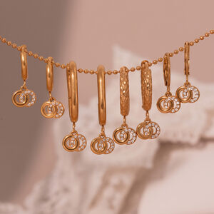 1 Pair Chic Droplet Stainless Steel Waterproof Gold Color Zircon Women's Drop Earrings h5 Picture4