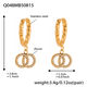 Q048-Golden Double Ring Zircon Earrings Picture10