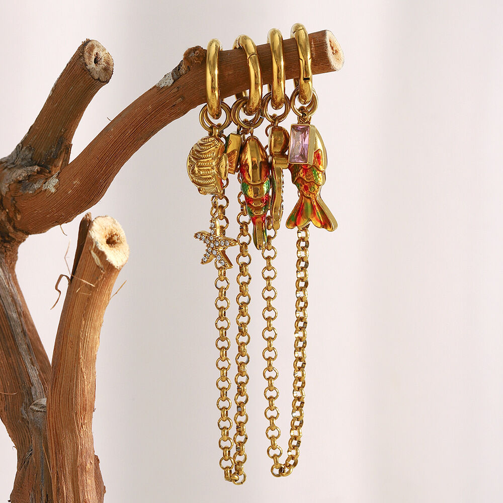 1 Piece  Star Fish Stainless Steel Waterproof  Gold Color  Women's Pendants