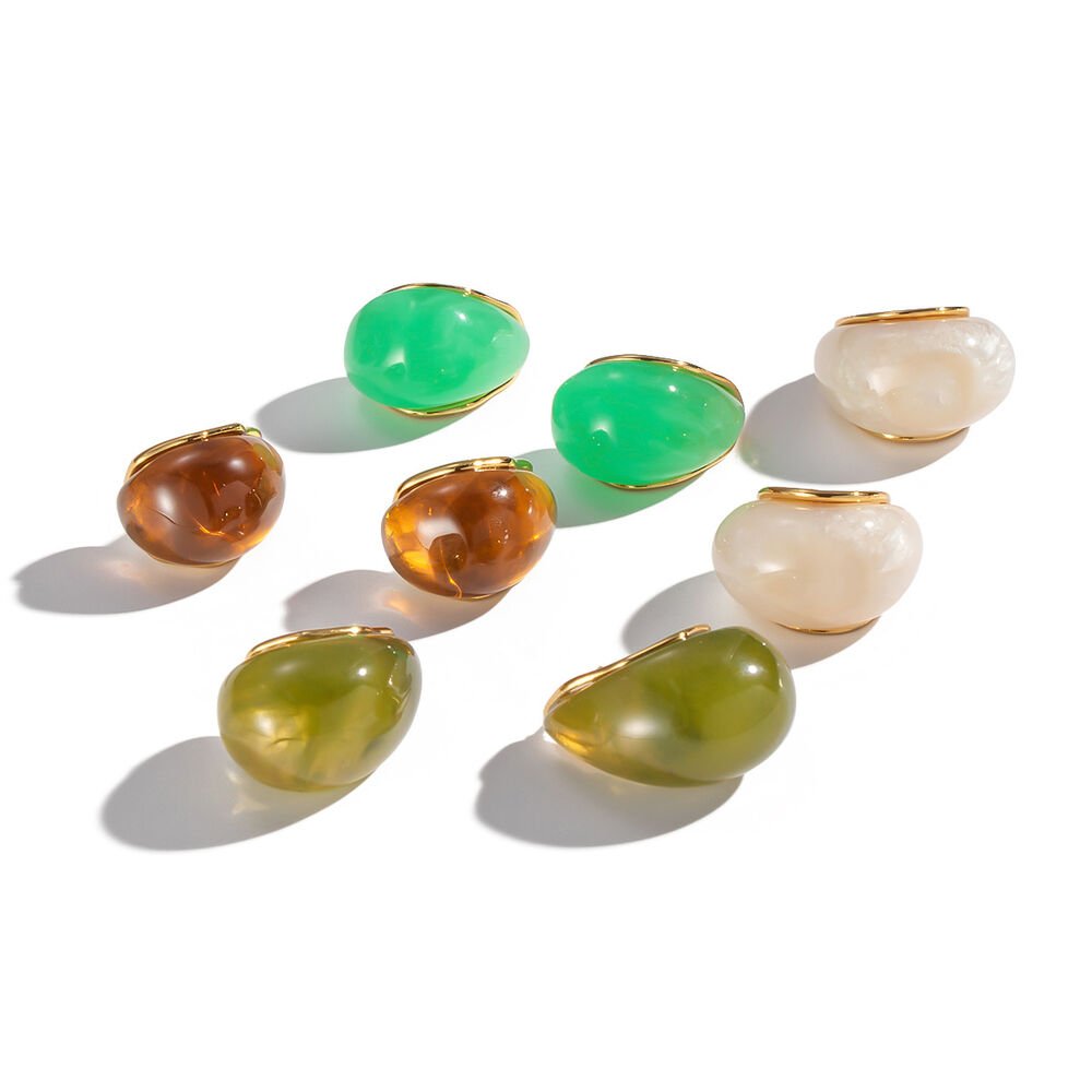 1 Pair Daily Irregular Shape Stainless Steel Waterproof Gold Color Women's Stud Earrings Picture5