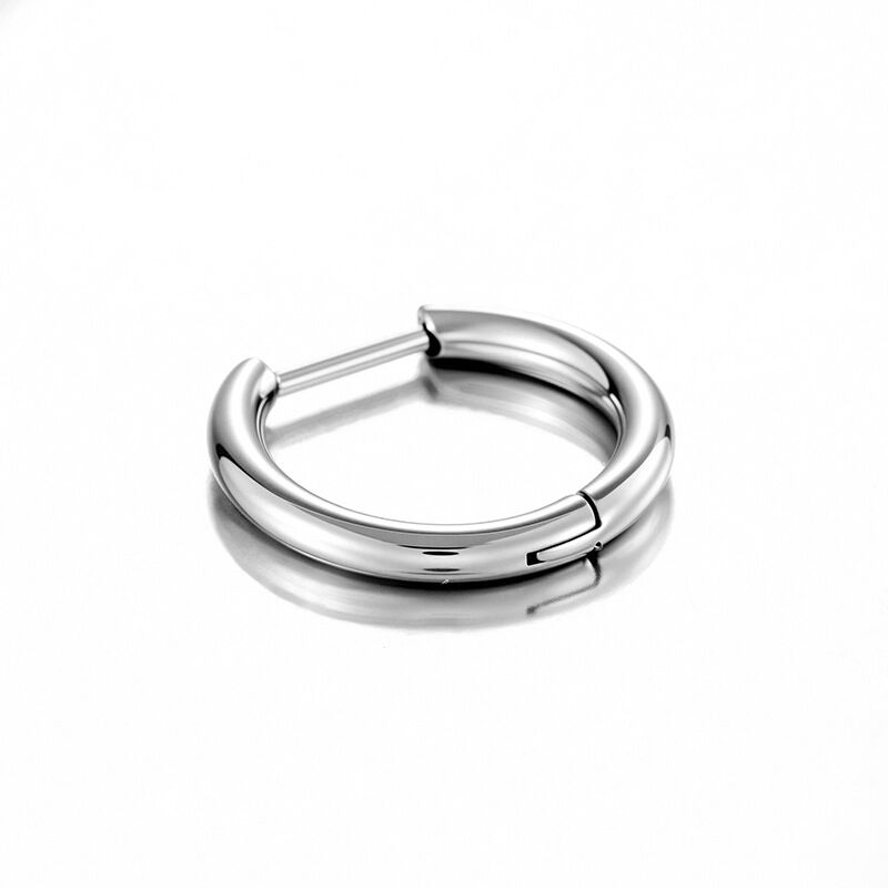 1 Piece Minimalist Annular Shape Titanium Alloy Women's Hoop Earrings h5Picture6