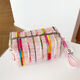Hand-Held Pillow With Woolen Stripes. Pink Picture4