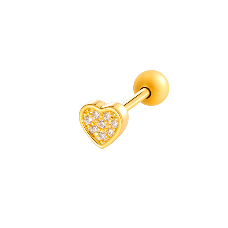 1 orecchino piercing in zircone color rame e oro a forma di farfalla h5 Immagine5