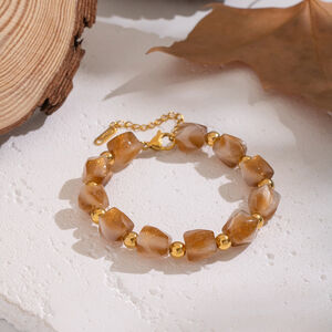 Irregular Shape Resin Beads Flower Pendant Necklace Set h5 Picture3