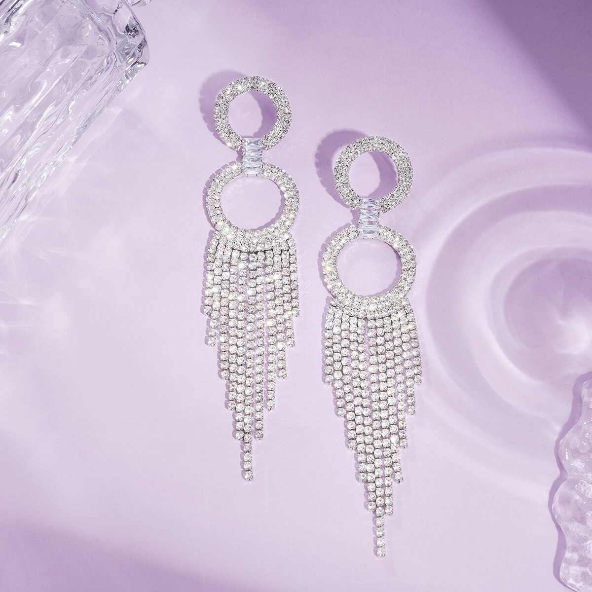 1 Pair Festive Series Tassel Circle Party Earrings