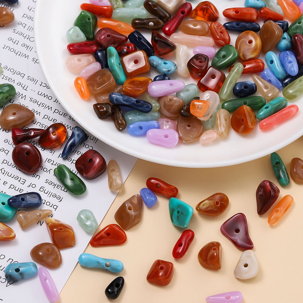 1 Bag of Retro DIY Irregular Gradient Color Acrylic Jewelry Beads h5 Picture4