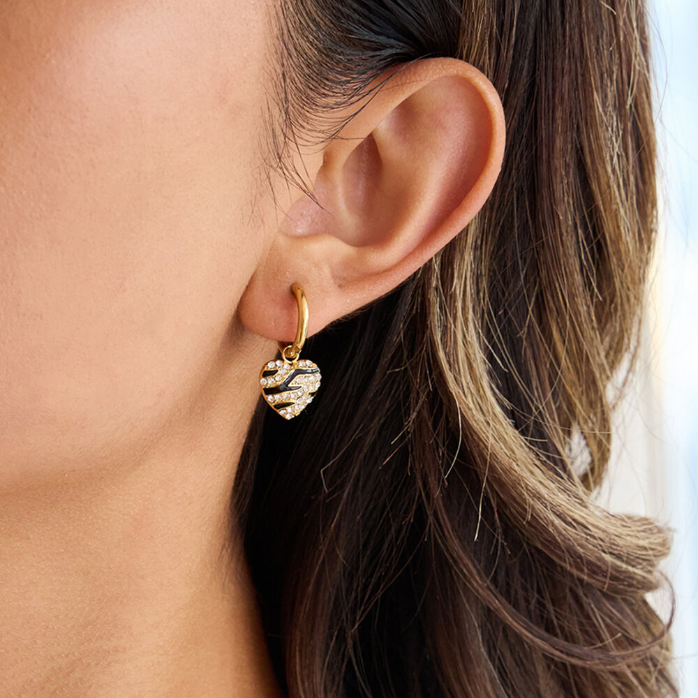 1 Pair Romantic Leopard Print Stainless Steel Waterproof Gold Color Women's Drop Earrings