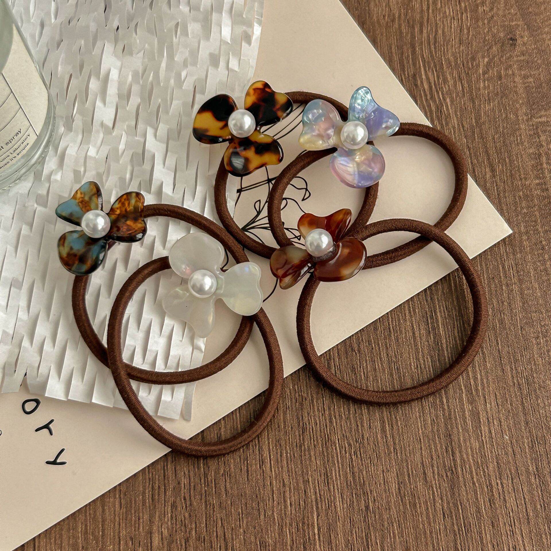 1 Piece Simple Series Retro Flower Gradient Color Acetate Women's Hair Ties 2