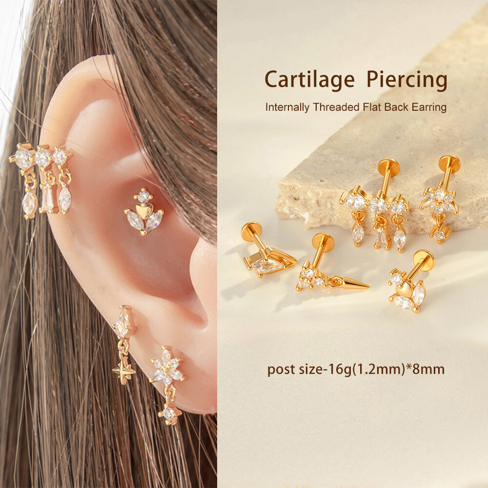 Boucles d'oreilles pendantes luxueuses rectangulaires en cuivre doré et zircon pour femme, 1 pièce h5 Image6