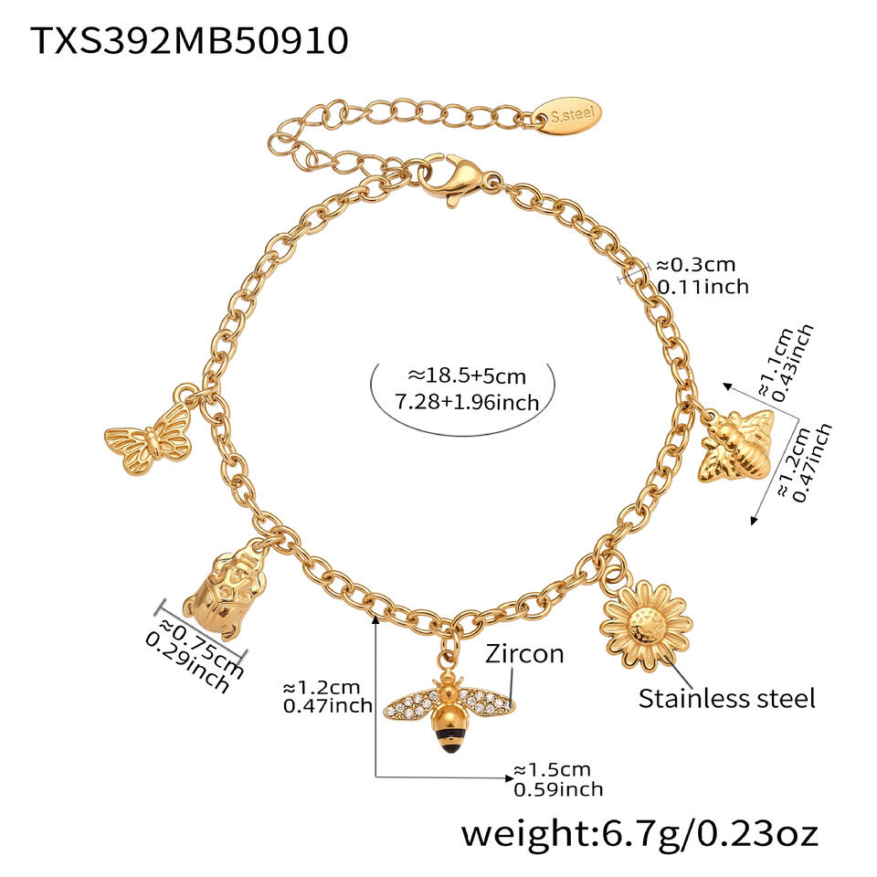 Txs392-Gold Diy Anklet 20+5Cm Picture5