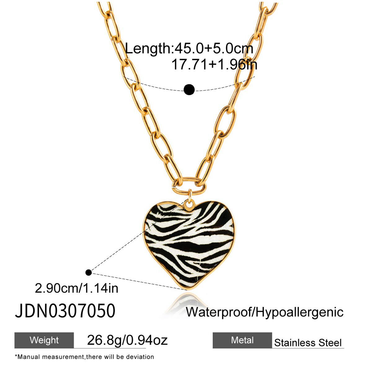 Sexy Zebra-stripe Stainless Steel Waterproof Gold Color Women's Jewelry Sets Picture2