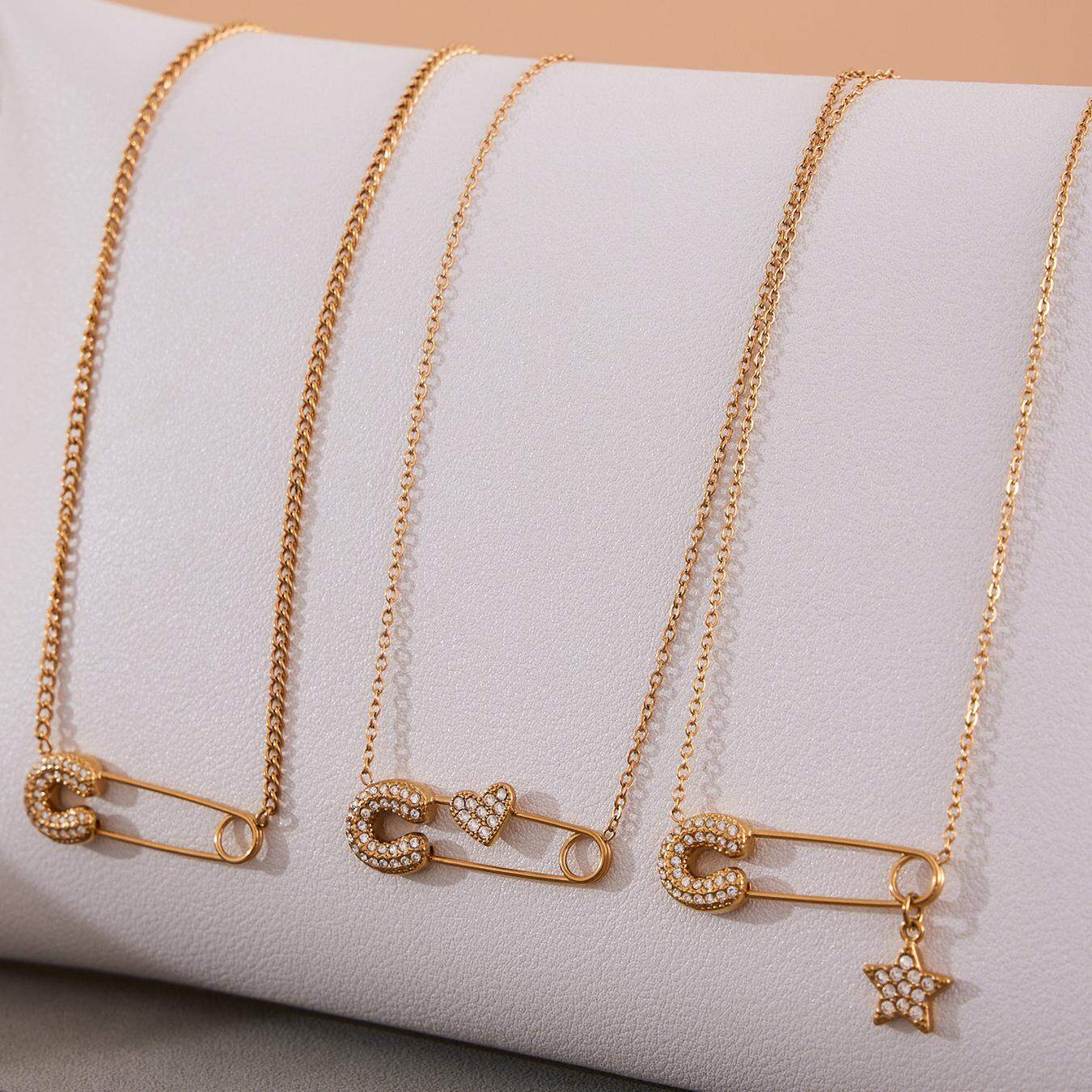Daily Paper Clip Stainless Steel Waterproof Gold Color Women's Pendant Necklaces Picture6