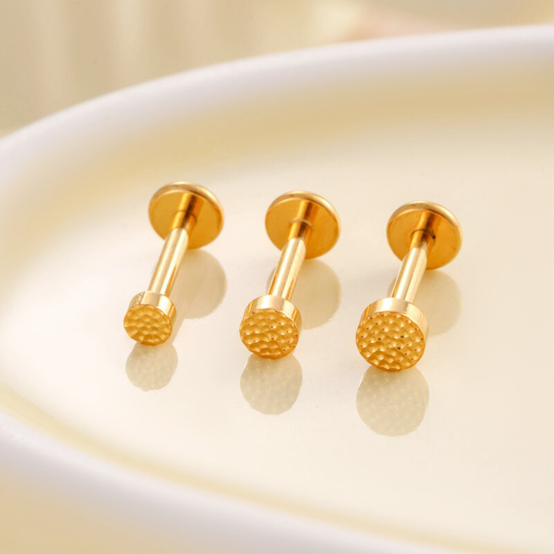 1 Adet Basit Daire Titanyum Alaşımlı Altın Renkli Kadın Piercing Küpe