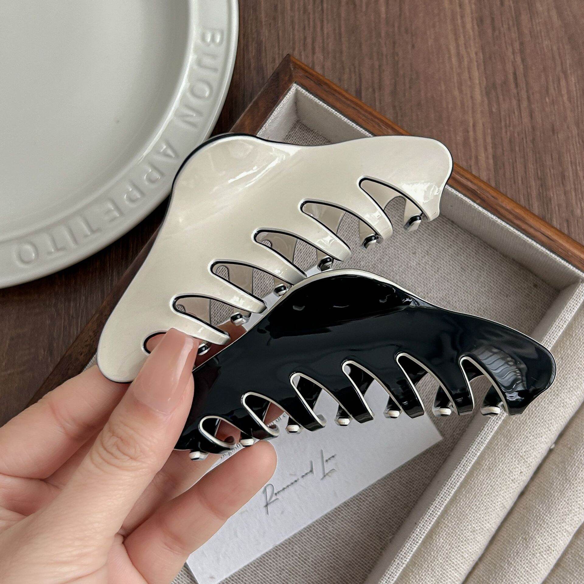 1 stuk eenvoudige, casual, effen acryl haarspeldjes voor dames Afbeelding4
