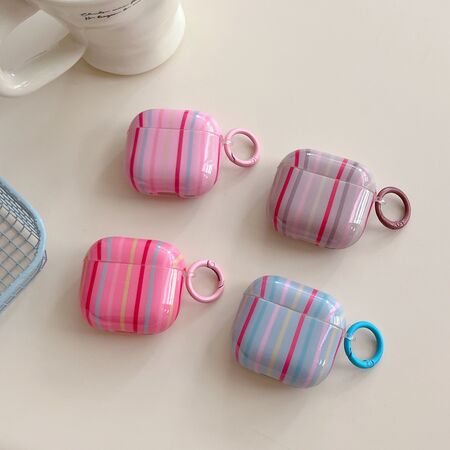 1 Piece Color Stripes Women's Earphone Case 2
