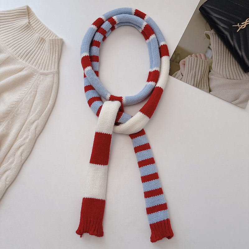 Sciarpa lavorata a maglia a righe color-blocking, 1 pezzo
