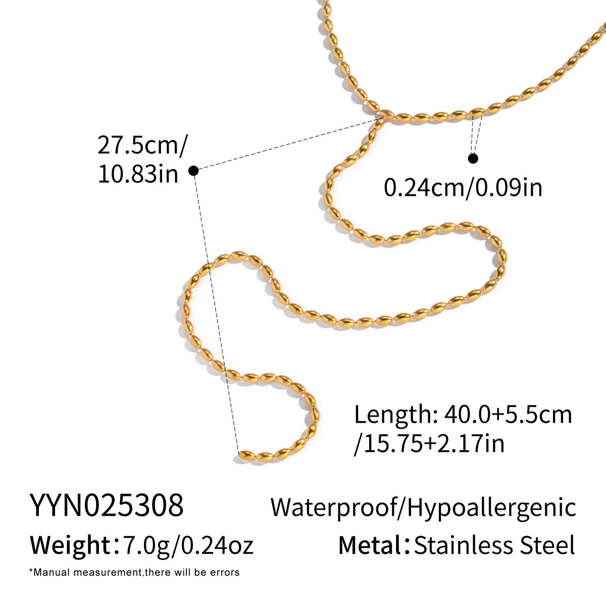 1 Piece Y-shaped Tassel Beads Pendant Necklace 