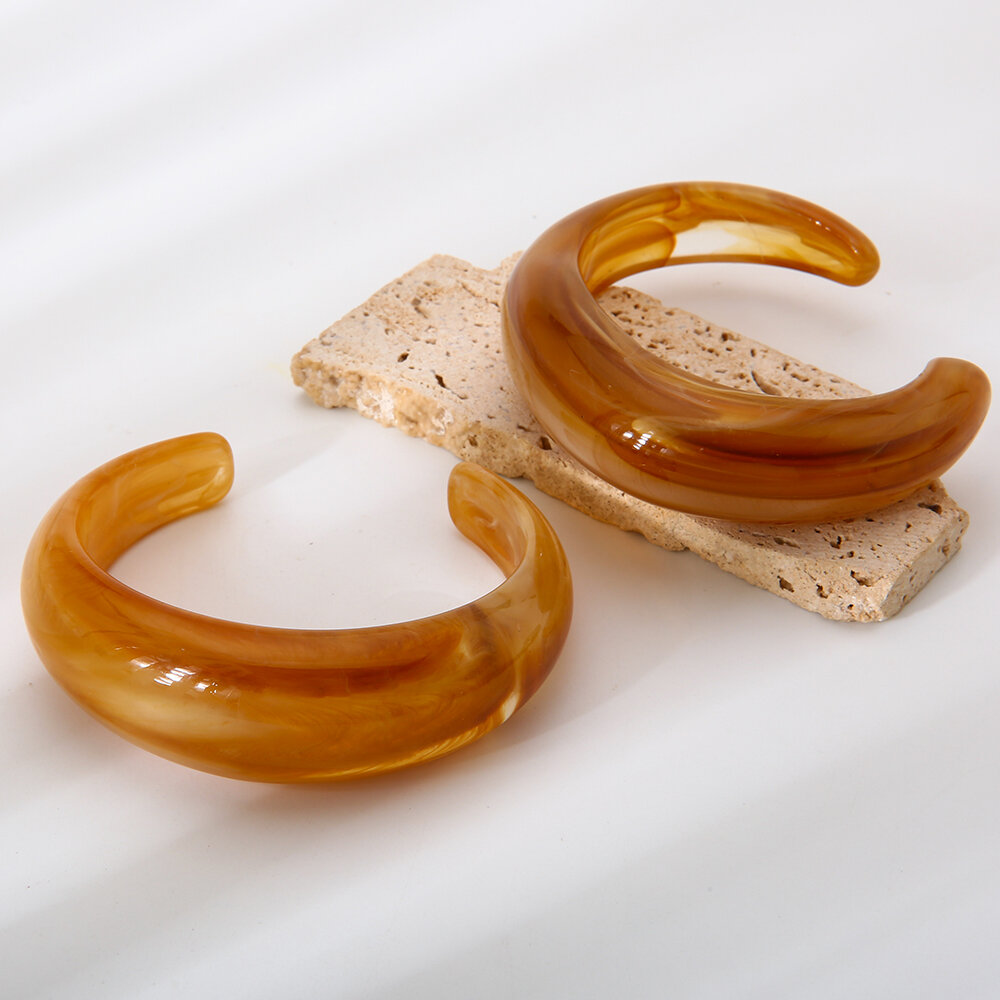1 Piece Classic Series Simple Gradient Color Resin Women's Bangles Picture5