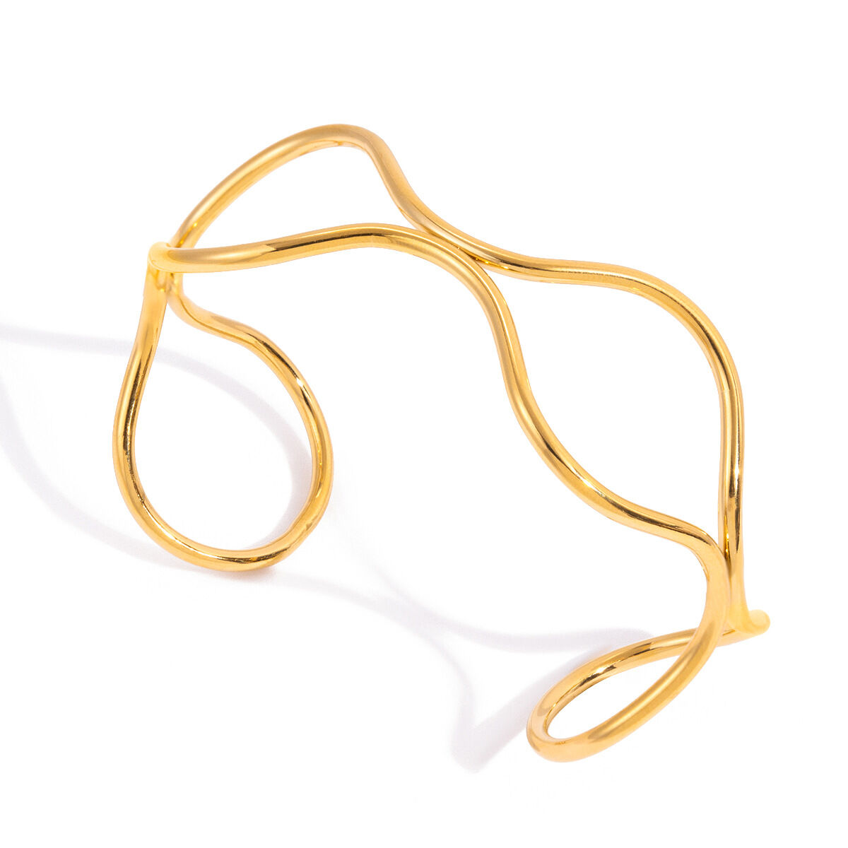 1 Stück Daily Curve Edelstahl-Armband, wasserdicht, goldfarben, für Damen 